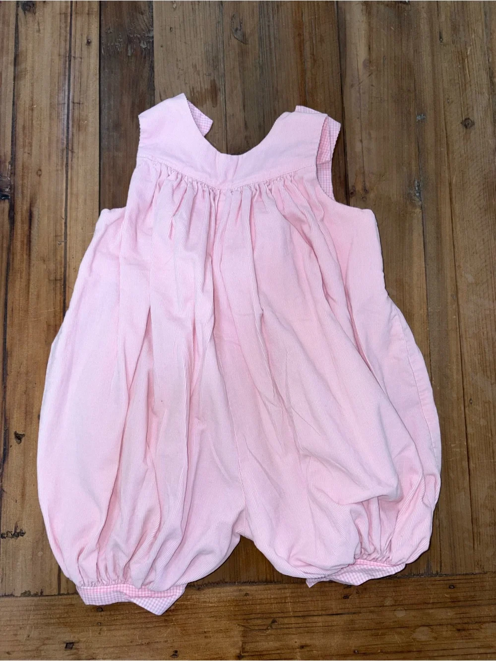 Pink Smocked Bubble Romper 6M